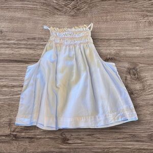 Bella Dahl Sleeveless Pink Smocked Shirt Top Size XS